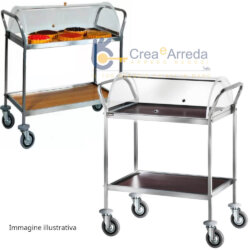 Edelstahl-Wagen mit Kuppel und 2 Etagen 111x57x110 cm Forcar CA1154 W