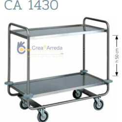 Professioneller Hochleistungs-Edelstahl-Wagen 2 Etagen 110x60x100cm Forcar CA1430 Professioneller Hochleistungs-Edelstahl-Wagen 2 Etagen 110x60x100cm Forcar CA1430