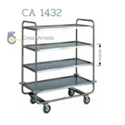 Professioneller Hochleistungs-Edelstahl-Wagen 4 Etagen 110x60x130cm Forcar CA1432 Professioneller Hochleistungs-Edelstahl-Wagen 4 Etagen 110x60x130cm Forcar CA1432