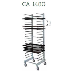 Universal-Edelstahl-Tablettwagen 50x51x177 cm für 20 Tabletts Forcar CA 1480 Universal-Edelstahl-Tablettwagen 50x51x177 cm für 20 Tabletts Forcar CA 1480