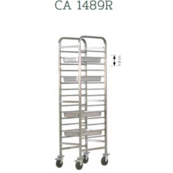 25x25 Stainless Steel Reinforced Tray Rack Trolley for 14 GN1/1 45.5x62x177cm Forcar CA1489R 25x25 Stainless Steel Reinforced Tray Rack Trolley for 14 GN1/1 45.5x62x177cm Forcar CA1489R