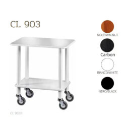 Carrello di Servizio Professionale Legno 70x50x78 cm 2 Ripiani 4 Ruote Ottonate/Cromate Forcar Gueridon CL903 Carrello di Servizio Professionale Legno 70x50x78 cm 2 Ripiani 4 Ruote Ottonate/Cromate Forcar Gueridon CL903