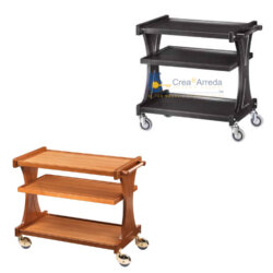 Professioneller Servierwagen aus Holz 3 Etagen und 4 Räder 86x55x85 cm Forcar CL 2150