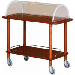 Professional Serving Cart Solid Wood 2 Shelves Dome Plaxiglass 110x55x107 cm Forcar CLC 2012 Professional Serving Cart Solid Wood 2 Shelves Dome Plaxiglass 110x55x107 cm Forcar CLC 2012