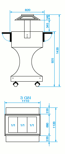 Wooden refrigerated trolley plexiglass dome 3 GN 1/1 +2/+10°C 82x111x142 cm Forcar CLR 2786 Wooden refrigerated trolley plexiglass dome 3 GN 1/1 +2/+10°C 82x111x142 cm Forcar CLR 2786