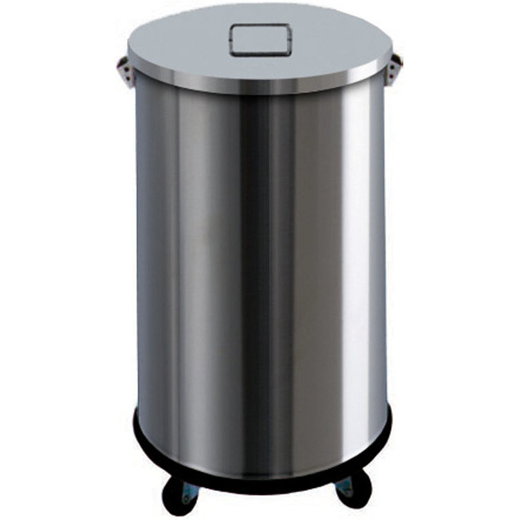 Portarifiuti Professionale Acciaio inox Con ruote  Ø 39x60h cm 63 Litri Forcar AV4671 – Bild 2