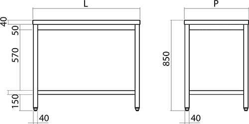 Schranktisch mit Schiebetüren 3 Schubladen links Aisi 430 Stahl Tiefe 70 cm Schranktisch mit Schiebetüren 3 Schubladen links Aisi 430 Stahl Tiefe 70 cm