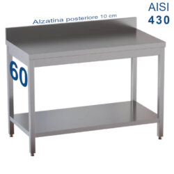 Offener Tisch Stahl Aisi 430 mit Aufkantung Tiefe 60 cm