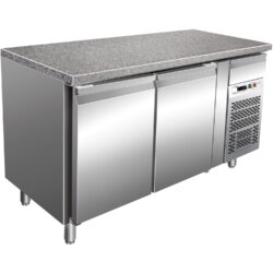 Refrigerated Pastry Table Ventilated +2°C/+8°C 2 Doors Granite Top Forcar G-PA1500TNGR7
