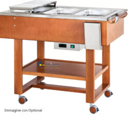 Professioneller Thermodisplay-Wagen Holz +30/+90°C 3GN 1/1 Forcar CLR 2770N Professioneller Thermodisplay-Wagen Holz +30/+90°C 3GN 1/1 Forcar CLR 2770N