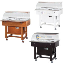 Carrello Refrigerato Professionale Legno Cupola Plexiglass -5/+5°C 3GN 1/1 Forcar CLR 2787NBT