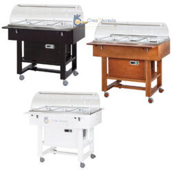 Carrello Refrigerato Professionale Legno Cupola Plexiglass -5/+5°C 3GN 1/1 Forcar CLR 2788NBT