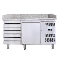Professionelle gekühlte Pizzatheke belüftet -2°C/+8°C 150cm mit Schubladen Forcold