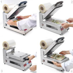 Manual stainless steel electronic control sealing machine seals food trays Manual stainless steel electronic control sealing machine seals food trays