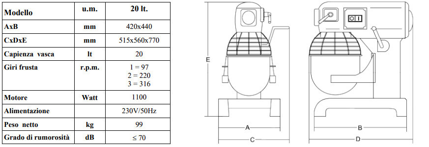 Profi-Planetenkneter 20 Liter 20-Liter-Planetenmischer