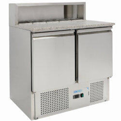 Refrigerated Saladette Refrigerated Ingredient Compartment and Granite Top Ideal for Salad and Poke'