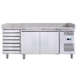Professional Refrigerated Pizza Counter Ventilated -2°C/+8°C 200cm With Drawers Forcold