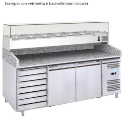 Professionelle gekühlte Pizzatheke belüftet -2°C/+8°C 200cm mit Schubladen Forcold Professionelle gekühlte Pizzatheke belüftet -2°C/+8°C 200cm mit Schubladen Forcold