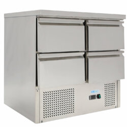 Statisch gekühlter Profi-Saladetten-Tisch +2°C/+10°C 4 Schubladen