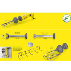 Professioneller Eintauchmischer 250 Watt Variable Geschwindigkeit mit Zubehör FRULLUOTTO Fama Professioneller Eintauchmischer 250 Watt Variable Geschwindigkeit mit Zubehör FRULLUOTTO Fama