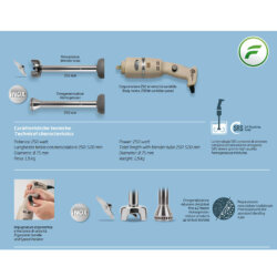 Mixer a Immersione Professionale 250 Watt Velocità Variabile Gelato Combo Mixer 250 Fama Mixer a Immersione Professionale 250 Watt Velocità Variabile Gelato Combo Mixer 250 Fama