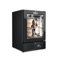 Fleischtheke schwarz kunststoffbeschichteter Stahl Touchpanel 35 kg Meatico 150