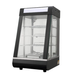 Heiße Theke Vitrine 3 Regale schwarz lackiert Struktur R300