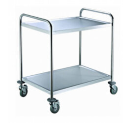 Servicewagen aus Stahl 2 Etagen max. Tragfähigkeit 60 kg H. 94 cm 2 Räder mit Bremse
