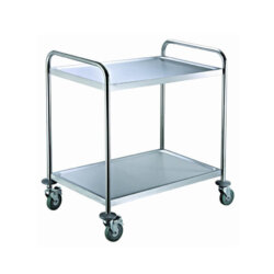 Servicewagen aus Stahl 2 Etagen max. Tragfähigkeit 60 kg H. 85 cm 2 Räder mit Bremse